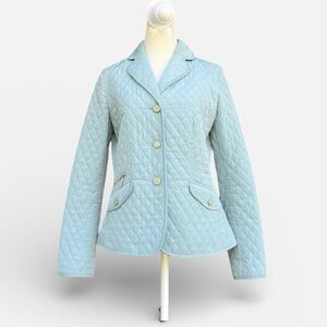 Talbots Diamond Quilted Jacket in Dusty Mint Green Women's Size 4